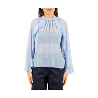 Hanita Dames, Blouses & Shirts, Blauw, Maat: XS