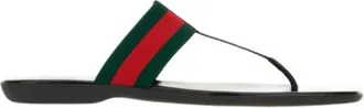 Gucci Stoffen Teenslippers - Heren - Slippers - Zwart - 40 EU - Leer - Schoenen