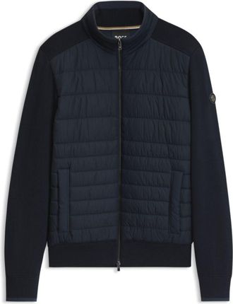 BOSS Zipper-front casual jacket in virgin wool