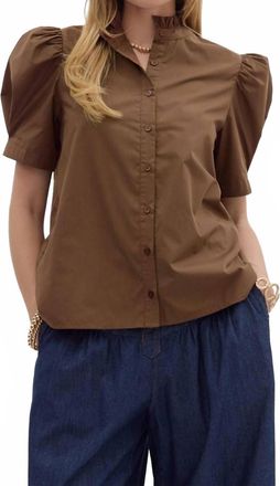Entro Short Sleeve Puff Sleeve Top In Java