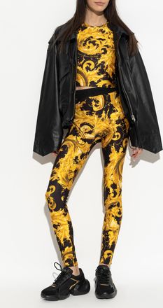 Versace Jeans Couture Top With barocco Pattern, Womens, Yellow