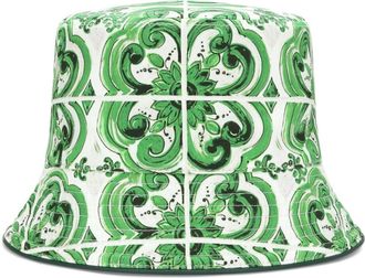 Dolce & Gabbana Majolica cotton bucket hat - men - Cotton/Cotton/Spandex/Elastane/Polyester - 58 - Green