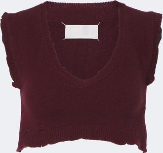 Maison Margiela Cropped virgin wool sweater vest