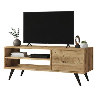 Dmora Dmora - Mueble De Televisi&oacute;n Dpavar, Aparador De Sal&oacute;n, Mueble Bajo Para Tv, Base De Pared Equipada, 110x40h44 Cm, Roble