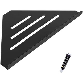OEM Mensola Angolare Nera Per Doccia, 30,5x19,4 Cm, Non Richiede Foratura, In Acciaio Inox 304, Per Sapone E Shampoo -crezuo