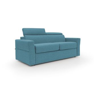 Divani.Store Divani.store - Avalon Sof&aacute; Cama Con Colch&oacute;n De 18 Cm De Altura En Tejido Impermeable 220 Cm (160x197 Cm) Azul Claro