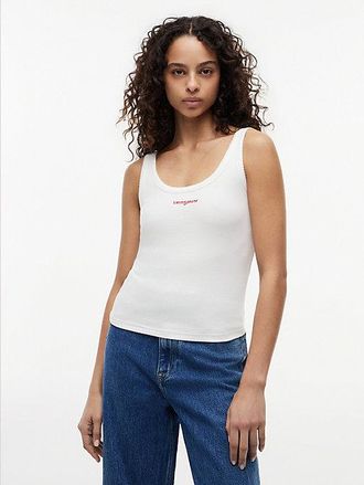 Tommy Hilfiger Logo Embroidery Slim Ribbed Tank Top