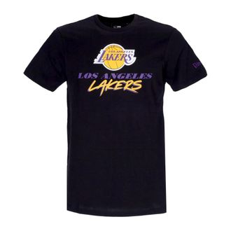New Era New Era, T-Shirts, male, Black, Size: 2XL NBA Script Tee Loslak Black/Purple