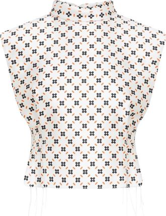Lanvin Cropped Mouwloze Top - Dames - Tops zonder mouwen - Wit - S - Tops