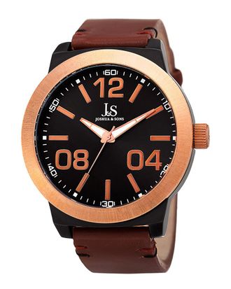 Joshua & Sons Mens Leather Watch