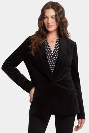 NYDJ Tuxedo Jacket Velours Zwart | Zwart