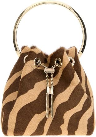 Jimmy Choo London Printed Calf Hair Bon Bon Bucket Bag