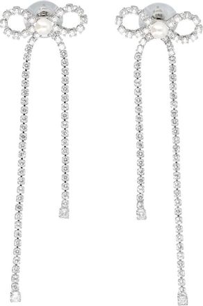 Self Portrait Crystal Droplet Bow Earring - Dames - Oorbellen - Grijs - ONE Size - Accessoires