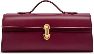 Savette Symmetry Slim Leather Pochette - Plum - One Size