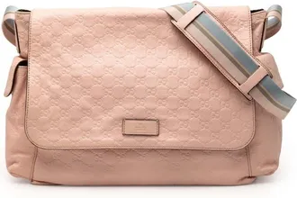 Gucci Pre-owned Gucci Guccissima Web Flap Diaper Bag 211131 204991