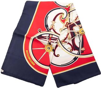 Herm&egrave;s 20th Century Washingtons Carriage Silk Scarf 90 scarves - Rosso