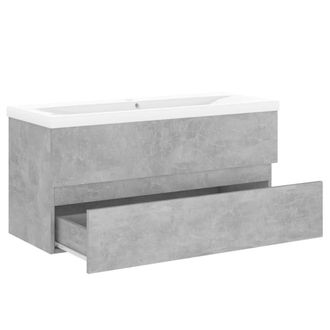 Berkfield Home Sink Cabinet with Built-in Basin Concrete Grey Engineered Wood