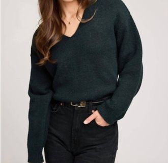 Gentle Fawn Angelica V Neck Sweater In Green