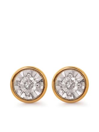 Monica Vinader Orecchini a bottone Diamond Essential - Oro