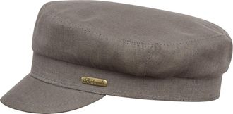 Sterkowski Fiddler Breton Cap | Linen Sailor for Men and Women Sailing Mens Flat Caps Summer Hat Captain Sailors Peaked 58 cm Medium Gray