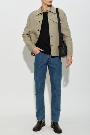 Burberry Wool Jacket Thorn, Mens, Grey