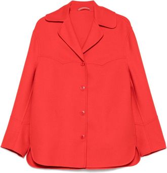 Ermanno Scervino Cappotto monopetto in lana vergine - Rosso