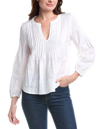 Tommy Bahama Coastalina Pintuck Linen Peasant Top