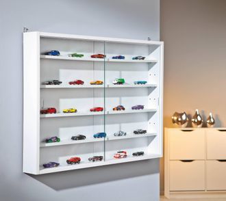 Dmora Vitrina Con Estantes Internos, Color Blanco, Medidas 60 X 10 X 80 Cm, Con Embalaje Reforzado - Dmora