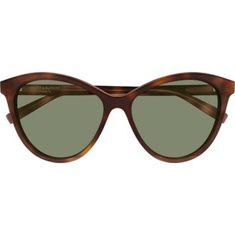 Saint Laurent 57mm Cat Eye Sunglasses in Havana at Nordstrom