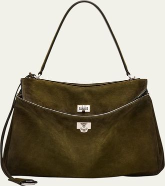 Balenciaga Rodeo Suede Top-Handle Bag