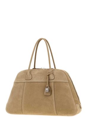 Miu Miu Womens Beige Suede Vivant Shopping Bag Ecru Borse A Mano Ecru