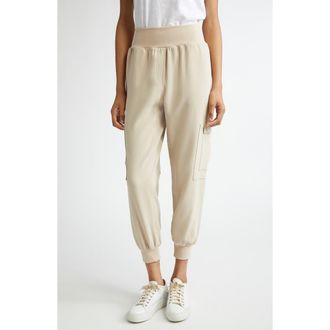 Cinq &agrave; Sept Giles Crepe Cargo Pants in Khaki at Nordstrom Rack, Size X-Small