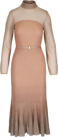 Zimmermann Hypnotic two-tone midi dress - women - Viscose/Polyester/Metallic Fibre/Polyamide/Viscose - 2 - Neutrals