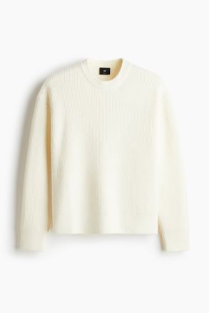 H&M Gerippter Pullover in Loose Fit - Weiss