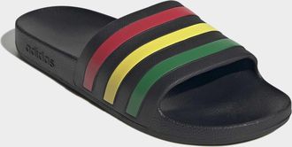 adidas Badesandale ADIDAS SPORTSWEAR AQUA ADILETTE, Gr. 40,5, core schwarz, gr&uuml;n, pure ruby, Synthetik, Schuhe Badesandale, Badelatschen, World Cup Nations P