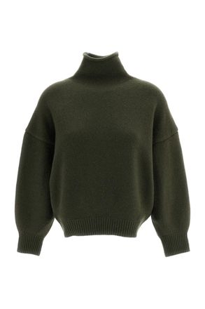 arch4 Green Cimmie Heavyweight Chunky Cashmere Mock-Neck Sweater
