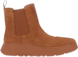FitFlop Fit Flop Dames/Dames F-Mode Suede Flatform Chelsea Laarzen (Tan)