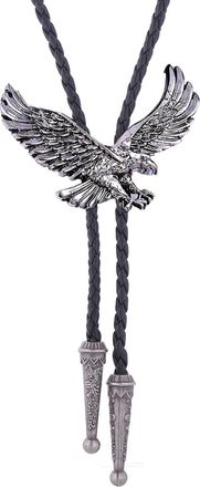 Generic Adjustable Bolo Tie Western Cowboy Dance Necktie for Men Women Vintage Shirts Eagle Buckle Pendant