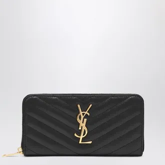 Saint Laurent Black Cassandre matelass&eacute; wallet