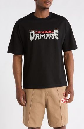 Criminal Damage Ramen Graphic Crewneck T-Shirt in Black at Nordstrom, Size Xx-Large
