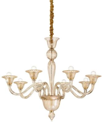 Ideal Lux Brigitta - L&aacute;mpara Colgante De 8 Luces, &Aacute;mbar, E14 - Ideal Lux