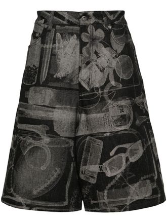 Off-white Xray jacquard-print shorts - men - Cotton - 30 - Black