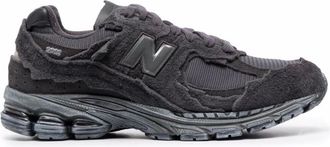 New Balance Sneakers, male, Black, Size: 7 1/2 US Black Sneakers with Logo Patch