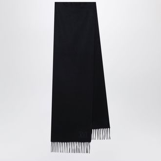 Max Mara Stola in cachemire con ricamo Monogram nera