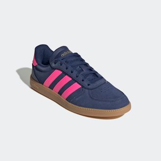 adidas Sneaker ADIDAS SPORTSWEAR BREAKNET SLEEK, Damen, Gr. 38,5, dkblau, lucpnk, goldmt, Leder, Synthetik, Schuhe Sneaker