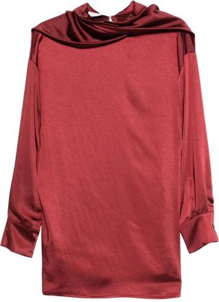 The Nina Studio Cowl Neck Shirt - Dames - Blouses - Rood - XS - Overhemden