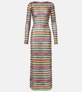 Missoni Zigzag lam&eacute; beach cover-up