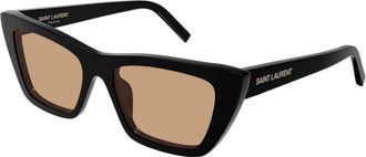 Saint Laurent Mica Zonnebril - Dames - Zonnebrillen - Zwart - 55 MM - Nylon - Accessoires