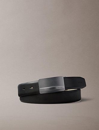 Calvin Klein Riem van volnerfleer met plaatgesp