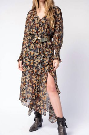 Iro Jorma V-Neck Dress In Khaki Black